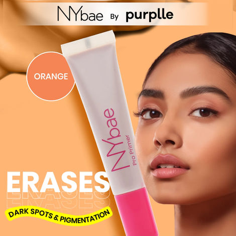 Buy NY Bae Pro Primer - Orange Colour Corrector (15 ml) | Face Primer | Glowing Korean Skin | Cancels Darkness | Conceals Pigmentation | Pore Minimising | Long Lasting Makeup-Purplle