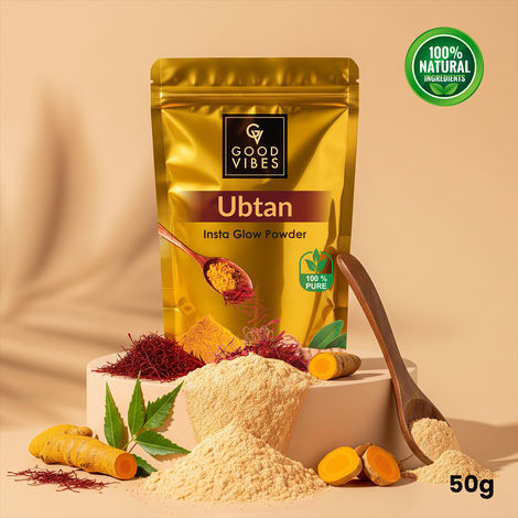 Buy Good Vibes Ubtan Insta Glow Powder | 100% Natural, No Preservatives, No Pesticides, No Parabens, No Silicones, No Sulphates, No Animal Testing (50 gm)-Purplle