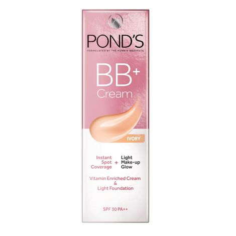 Buy POND'S BB+ Cream, Instant Spot Coverage + Light Make-up Glow, Ivory 18g-Purplle