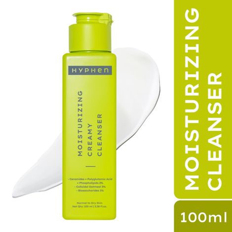 Buy Hyphen Moisturizing Creamy Cleanser | Face Wash for Dry & Sensitive Skin | Ceramides & Polyglutamic Acid for Barrier Repair & Hydration - 100 ml-Purplle