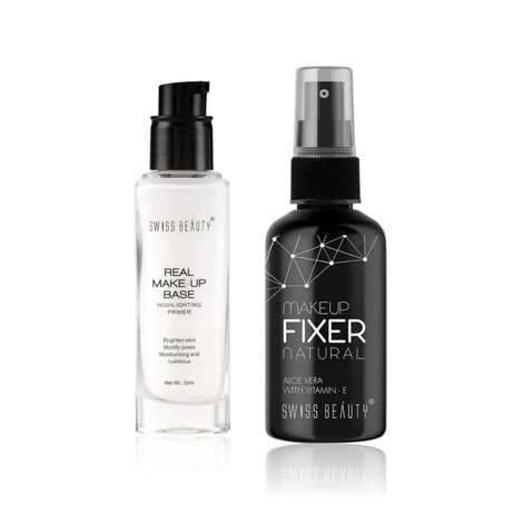 Buy Swiss Beauty Dewy Finish Makeup Kit 1 (Real Makeup Base Highlighting Primer (32ml) + Makeup Fixer (70ml))-Purplle