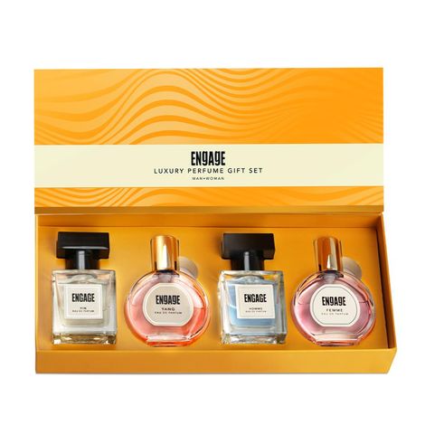 Buy Engage Luxury Perfume Unisex Gift Pack for Men + Women, Travel Sized, Assorted Pack, Ideal Wedding Gift, Anniversary Gift, 25 mlX4-Purplle