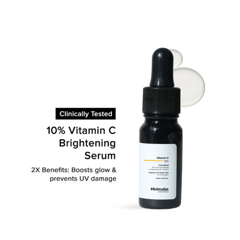 Buy Minimalist Vitamin C 10% Face Serum for For Brighter, Glowing & Healthy Looking Skin which also reduce Sun Damage, 10 ml-Purplle