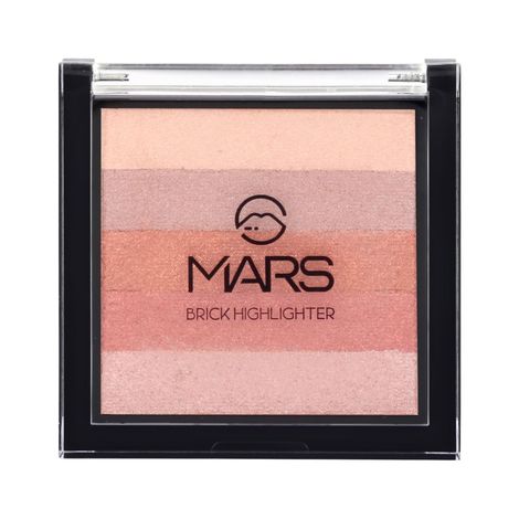 Buy MARS 5 Shades in 1 Brick Highlighter Palette | Blush Topper for Face Makeup | Compact size (7.5 gm) (Shade-03)-Purplle