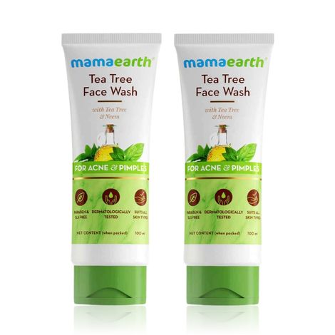 Buy Mamaearth Clear Skin Twin Pack: Tea Tree Face Wash (100 ml + 100 ml)-Purplle
