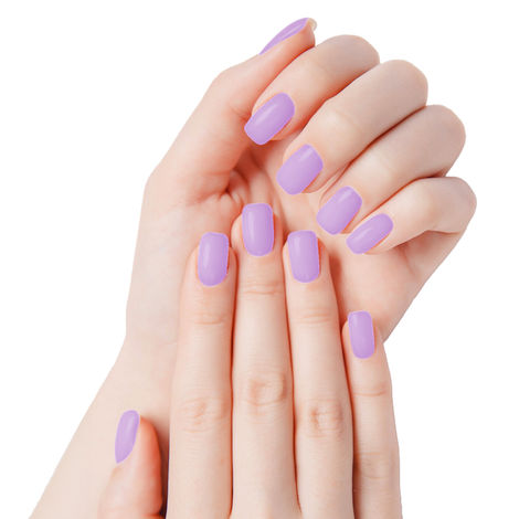 Buy FACES CANADA Ultime Pro Splash Instant Manicure - Viola | 16 Pcs Press On Nail Extensions | Artificial Fake Nail Set | Long lasting and Durable | Lightweight & Comfortable-Purplle