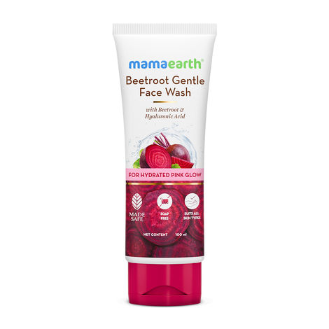 Buy Mamaearth Beetroot Gentle Face Wash With Beetroot & Hyaluronic Acid For Hydrated Pink Glow - 100 ml-Purplle