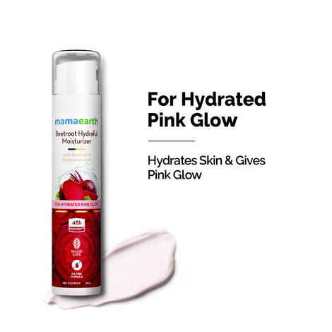Buy Mamaearth Beetroot Hydraful Moisturizer With Beetroot & Hyaluronic Acid For Hydrated Pink Glow - 50 ml-Purplle