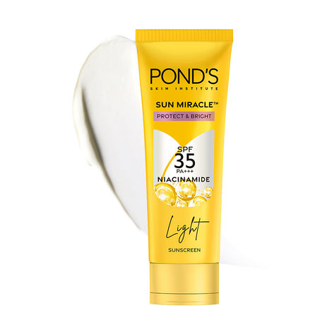 Buy PONDS SUNSCREEN CREAM SPF 35 PA+++ with 3% Niacinamide C serum for UVA/B, No White Cast, Even toned skin, 50gm-Purplle
