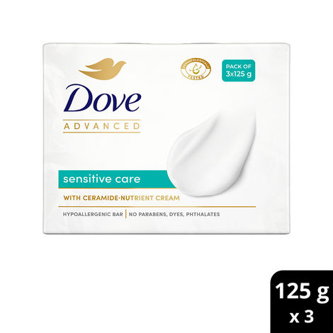 Buy Dove Advanced Sensitive Care Bar | Ceramide - Nutrient Cream | 125g Bar (3 x 125 gm)-Purplle