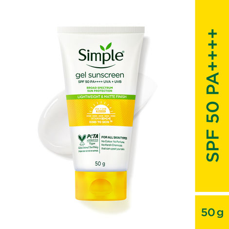 Buy Simple Kind to Skin Gel Sunscreen SPF 50 PA++++ 50 gm-Purplle