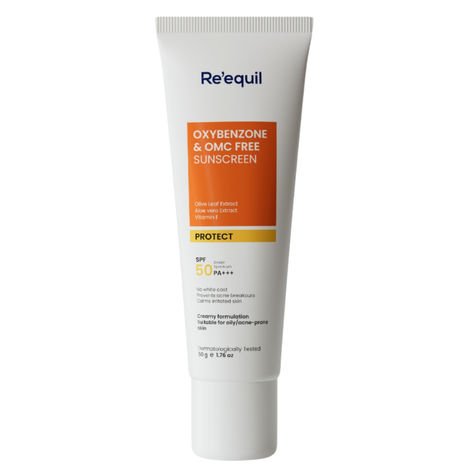 Buy Re'equil Oxybenzone & OMC Free Sunscreen Spf 50 For Oily, Acne Prone Skin 50 gm-Purplle
