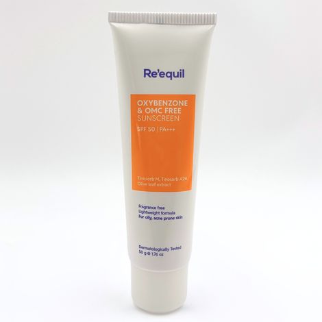 Buy Re'equil Oxybenzone & OMC Free Sunscreen Spf 50 For Oily, Acne Prone Skin 50 gm-Purplle