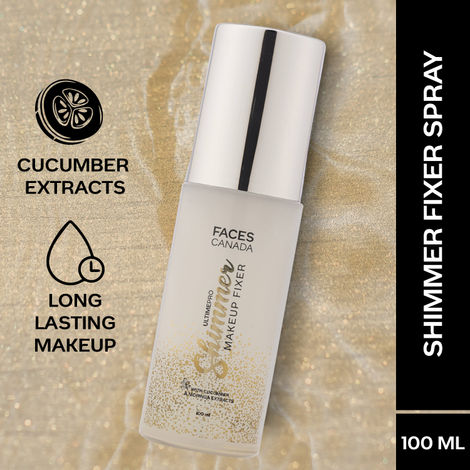 Buy FACES CANADA Ultime Pro Shimmer Makeup Fixer, 100ml | Long Lasting Makeup Setting Spray | Keeps Makeup Intact | Glamourous Shimmer Finish | Hydrates, Soothes & Refreshes Skin | Alcohol Free-Purplle