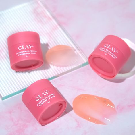 Buy ClayCo Japanese Peach & Squalane Lip Sleeping Mask for Hydrated and Plump lips 8 g-Purplle