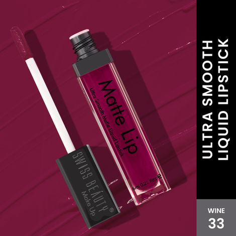 Buy Swiss Beauty Ultra Smooth Matte Lip Liquid Lipstick 33 Wine (6 ml)-Purplle