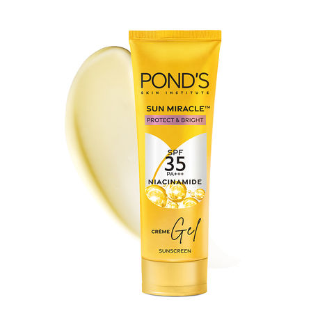 Buy POND’S Sun Miracle SPF 35 PA+++ Creme Gel Sunscreen - Protect & Bright, With Niacinamide 50g-Purplle