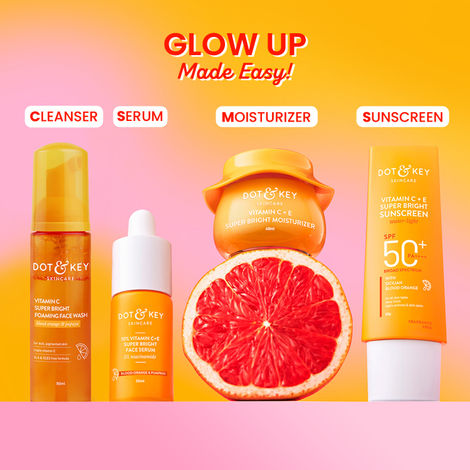 Buy Dot & Key Vitamin C CSMS Combo : Cleanser (80 ml) + Serum(20 ml) + Moisturizer (60 ml) + Sunscreen (50 gm)-Purplle