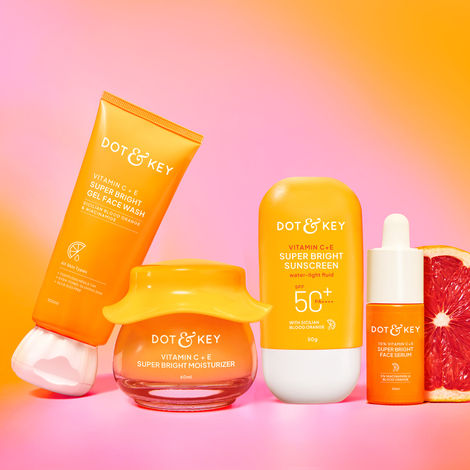 Buy Dot & Key Glowing Skin Care Routine | Face Wash, Serum, Moisturizer & Sunscreen - 230 gm-Purplle