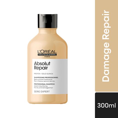 Buy L'Oreal Professionnel Serie Expert Absolut Repair Shampoo|Provides deep conditioning & strength|With Gold Quinoa & Wheat Protein (300ml)-Purplle