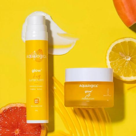 Buy Aqualogica Radiant Glow Quartet: Smoothie Face Wash (100 gm) + Concentrate Face Serum (30 ml) + Jello Moisturizer (50 gm) + Dewy Sunscreen (50 gm)-Purplle