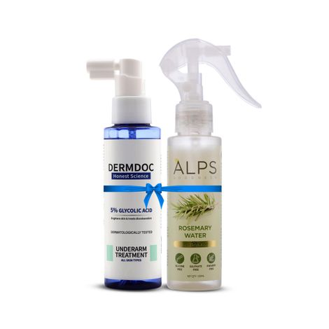 Buy Alps Goodness X DERMDOC Bestselling Sprays Duo I Rosemary Water Spray (100 ml) + 5% Glycolic Acid Under Arm Treatment Spray (100 ml) I Hair Growth Expert I Underarm Brightening-Purplle