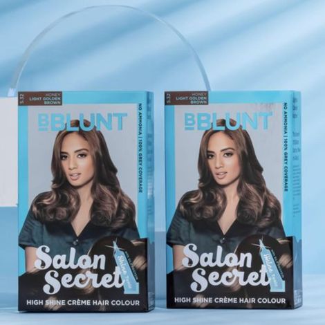 Buy BBLUNT High Shine Hair Colour Twin Pack: Light Golden Brown (5.32) with Shine Tonic (2x100g + 2x8 ml)-Purplle