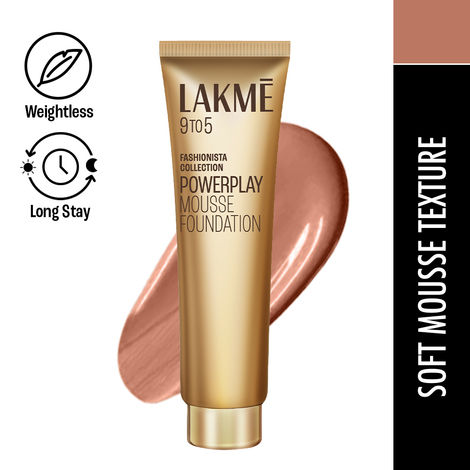 Buy Lakme 9to5 Powerplay Mousse Foundation, Rose Honey, 25 gm-Purplle