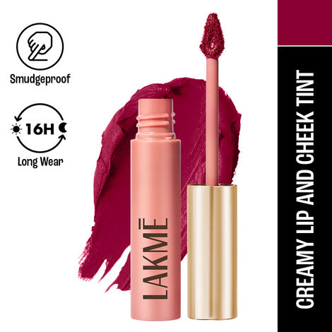 Buy Lakme 9 To 5&nbsp;DOUBLE DUTY Lip & Cheek Mousse&nbsp; - Rosy Plum (9 gm)-Purplle