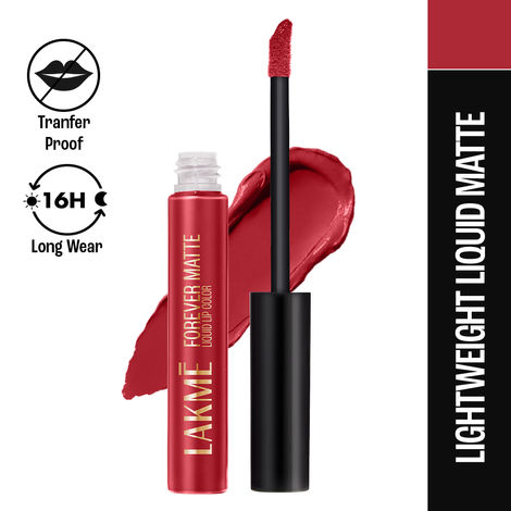 Buy Lakme Forever Matte Liquid Lip, 16hr Lipstick, Lightweight & transferproof - Red Velvet, 5.6ml-Purplle