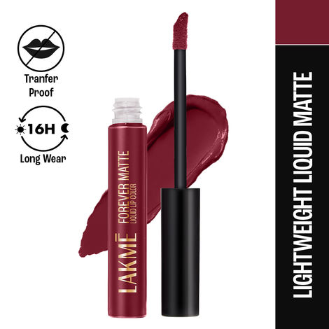 Buy Lakme Forever Matte Liquid Lip, 16hr Lipstick, Lightweight & transferproof - Red Sangria, 5.6 ml-Purplle