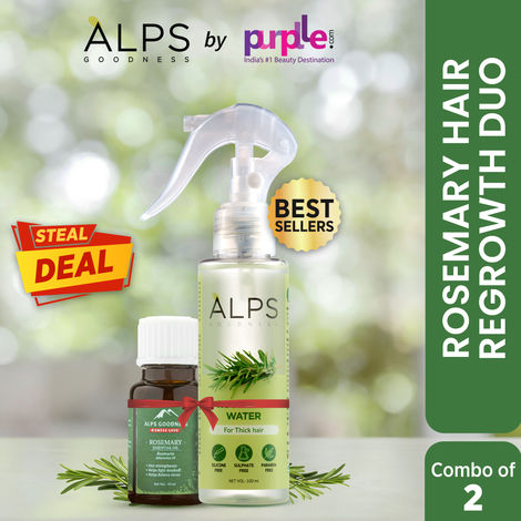 Buy Alps Goodness Rosemary Hair Growth Duo | With Rosemary Hair Spray (100 ml) & Rosemary Essential Oil (10 ml) I For Skin & Hair I Improves Scalp Health I Fights Acne-Purplle