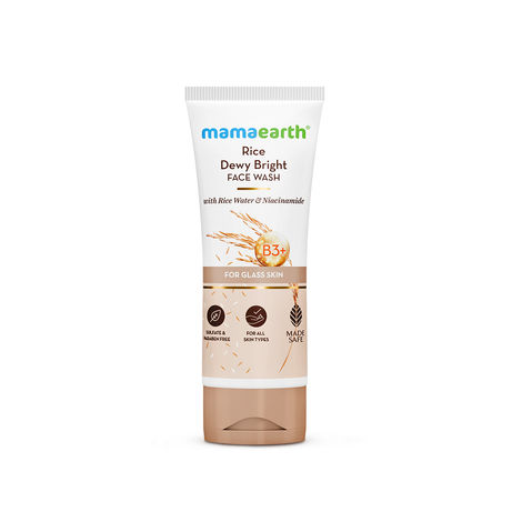 Buy Mamaearth Rice Face Wash With Rice Water & Niacinamide for Glass Skin - 100 ml | For Hydrated, Even Skin Tone | Glowing & Brightened Skin | Korean Skin Care Products | For All Skin Types-Purplle