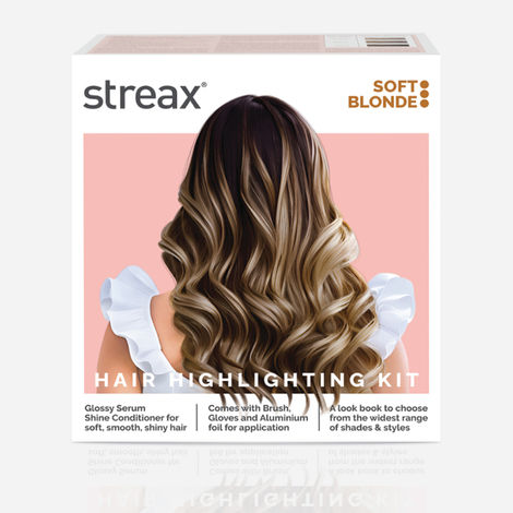 Buy Streax Hair Colour Highlight Kit | Blonde Hair Colour, Soft Blonde - Pack of 1 I Enriched with Walnut & Argan Oil I Hair Colour for Women | Rich, vibrant, Easy to use, DIY Application 180 gm-Purplle