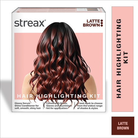 Buy Streax Hair Colour Highlight Kit | Brown Hair Colour, Latte Brown, 180 gm-Purplle