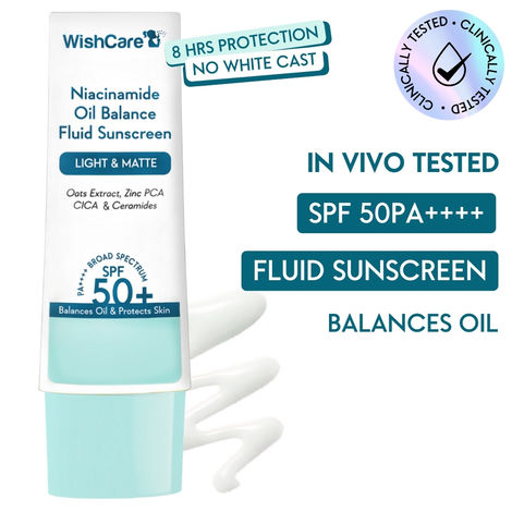 Buy WishCare Niacinamide Oil Balance Sunscreen SPF 50 PA++++ - In vivo Tested - Light & Matte Sunscreen for Oily Skin (50 gm)-Purplle