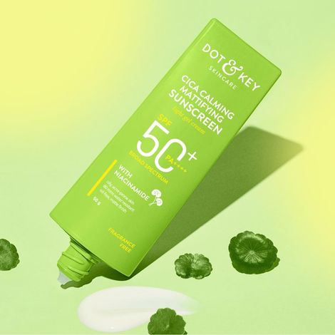 Buy Dot & Key CICA Claming Niacinamide Sunscreen with SPF 50 PA+++ | UV Protection Face Sunscreen for Oily, Acne Prone & Sensitive Skin | 50 gm-Purplle