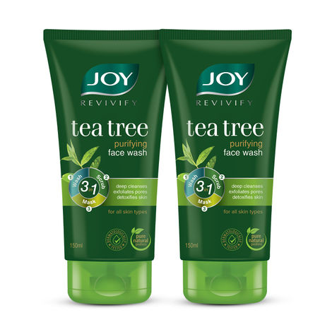 Buy Joy Revivify Purifying Tea Tree Face Wash (Combo Pack 2X150 ml)-Purplle