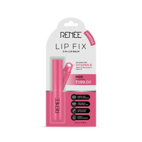 Buy RENEE Lip Fix Lip Balm 03 Mimosa, Heals, Lightens & Nourishes, Dual Core Care Enriched with Vitamin E, Shea Butter & Jojoba Oil for Dry & Chapped Dry Lips, 1.6 gm-Purplle