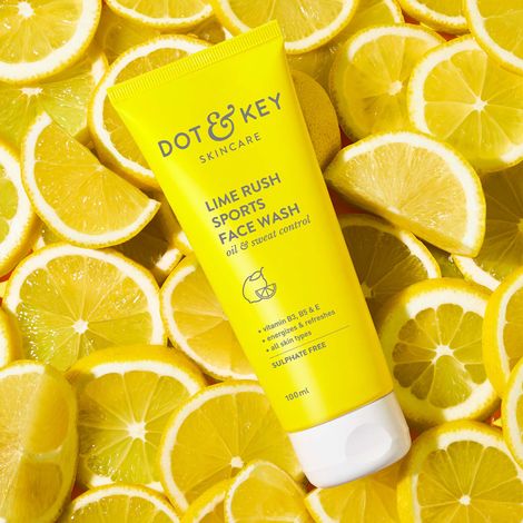 Buy Dot & Key Lime Rush Sports Face Wash, All Skin Types Face Wash for Oil & Sweat Control 100ml-Purplle