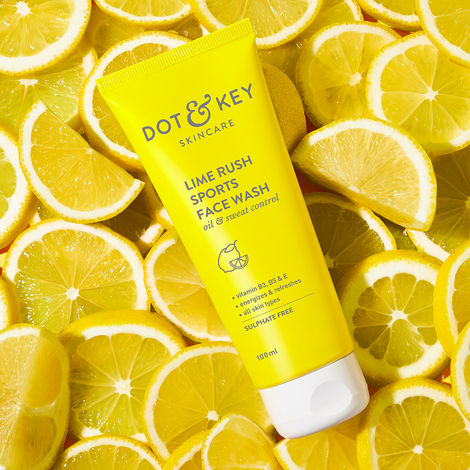 Buy Dot & Key Lime Rush Sports Face Wash, All Skin Types Face Wash for Oil & Sweat Control 100 ml-Purplle
