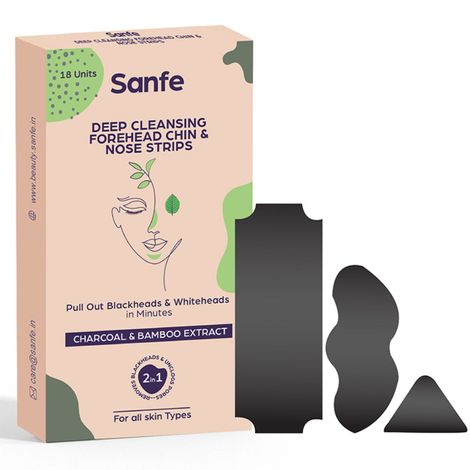 Buy Sanfe Deep Cleansing Forehead, Chin & Nose Strips | Removes unwanted blackheads, whiteheads, oil and dirt instantly & painlessly-Purplle