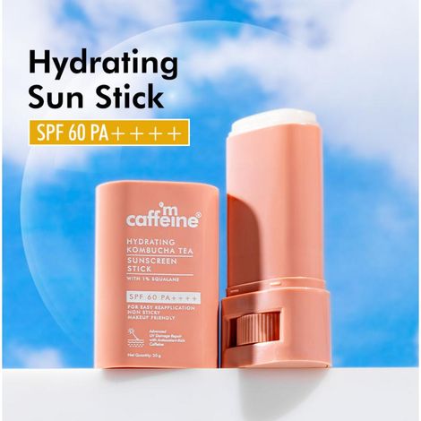 Buy mCaffeine Hydrating Sunscreen Stick SPF 60 PA++++ with 1% Squalane & Kombucha Tea| Ceramides & Hyaluronic Acid for Barrier Repair - 20 gm-Purplle