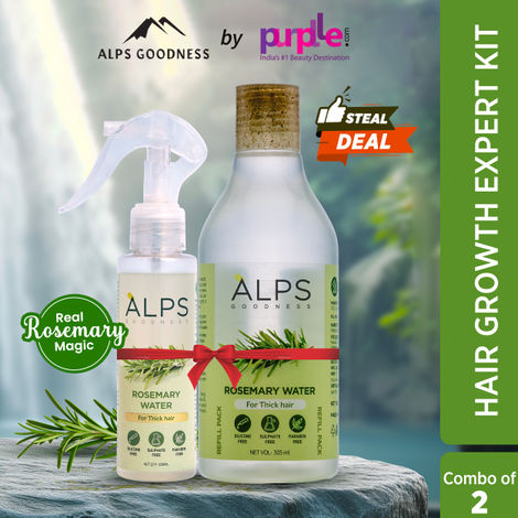 Buy Alps Goodness Hair Growth Expert Kit (Pack of 2) with Rosemary Water Spray (100 ml) & Rosemary Water Refill (305 ml) | Hair Regrowth | Viral Rinse | Easy to use-Purplle