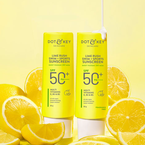 Buy Dot & Key Lime Rush Swim + Sports Sunscreen SPF 50+, PA++++ - 50g - Pack of 2-Purplle