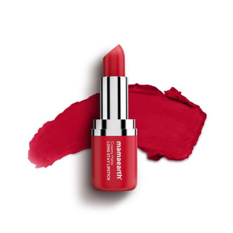Buy Mamaearth Creamy Matte Long Stay Lipstick with Murumuru Butter and Vitamin E for 8-Hour Long Stay (Flakeproof & Non-Drying | Intense Color Payoff) Ruby Crush - 4.2 gm-Purplle
