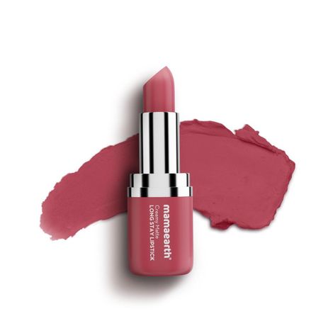 Buy Mamaearth Creamy Matte Long Stay Lipstick with Murumuru Butter and Vitamin E for 8-Hour Long Stay (Flakeproof & Non-Drying | Intense Color Payoff) Pink Rose - 4.2 gm-Purplle