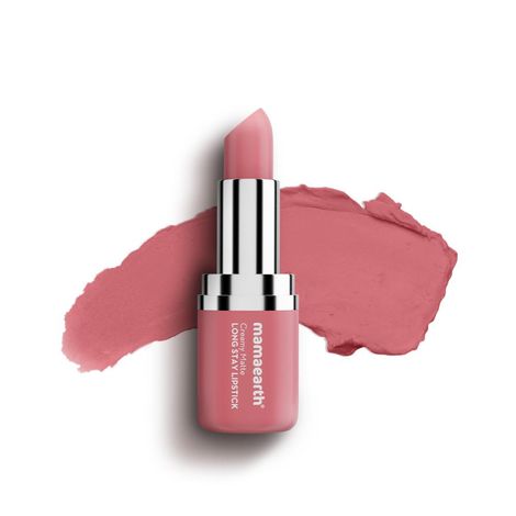Buy Mamaearth Creamy Matte Long Stay Lipstick with Murumuru Butter and Vitamin E for 8-Hour Long Stay (Flakeproof & Non-Drying | Intense Color Payoff) Hibiscus Nude - 4.2 gm-Purplle