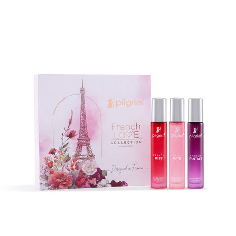 Buy Pilgrim The French Love Collection Premium Perfume Gift Set For Women 3x17 ml, Eau de parfum for women, Floral, Oriental & Amber Fougere scent-Purplle