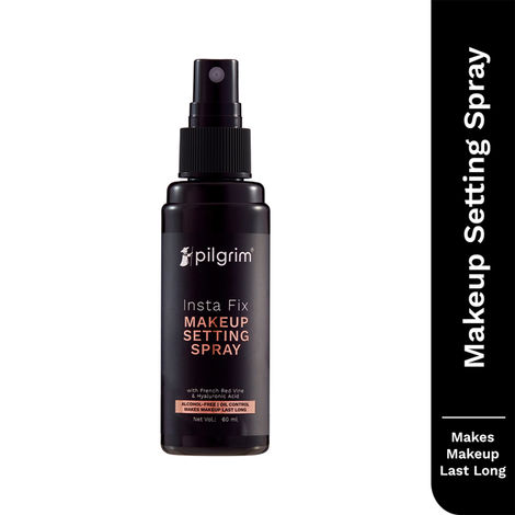 Buy Pilgrim Insta Fix Makeup Setting Spray 60 ml, with French Red Vne & Hyaluonic Acid, Oil Control Formula, Long Lasting & Hydrating, for All Skin Types - 60 ml-Purplle
